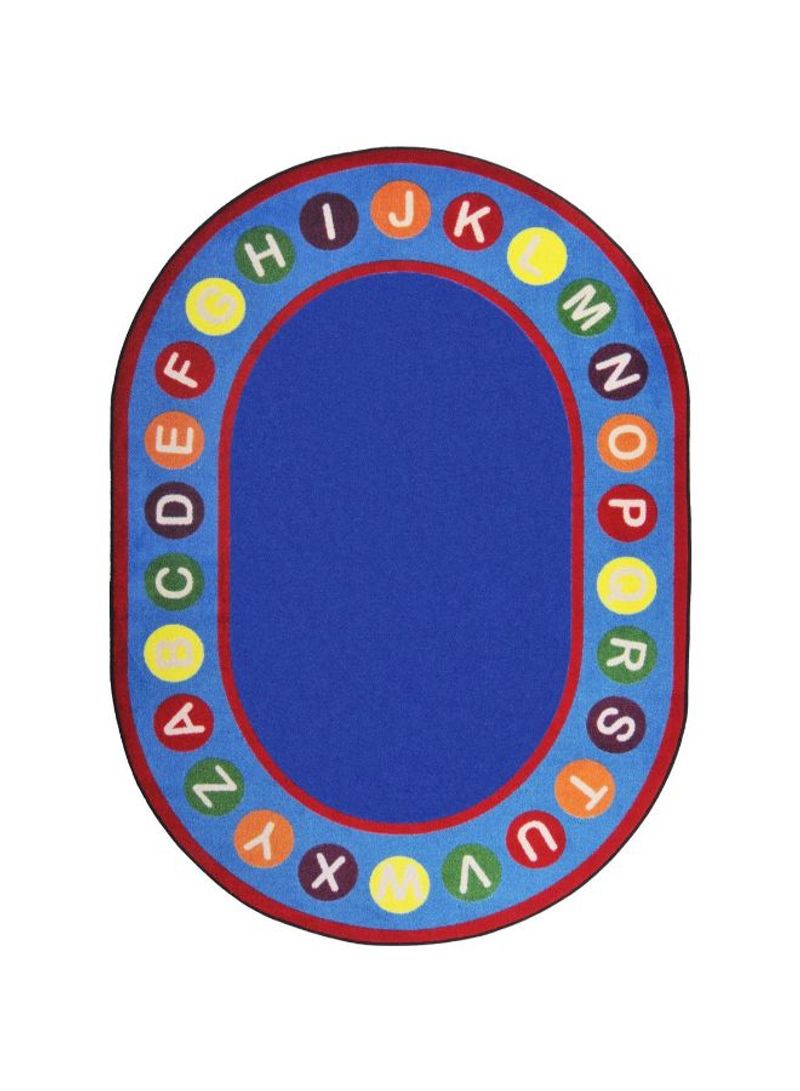 Kid Essentials Early Childhood Oval Alphabet Spots Rug Blue/Red 327.66 x 401.32centimeter
