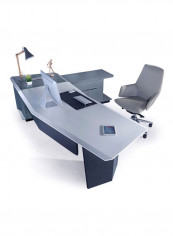 Rectangular Office Desk Grey/White 2600x2050x750millimeter