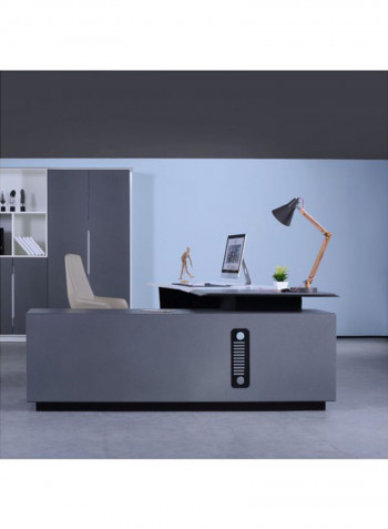 Rectangular Office Desk Grey/White 2600x2050x750millimeter