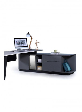 Rectangular Office Desk Grey/White 2600x2050x750millimeter