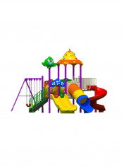 7-In-1 Swings Double Slides Round S-Slide And Tube Slide Set 12013