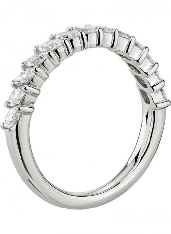 18 Karat White Gold Angled Marquise 0.75ct Diamond Ring