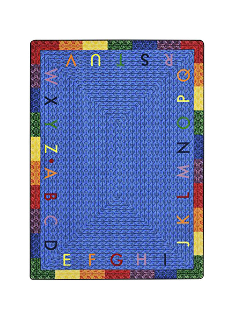 Kid Essentials Early Childhood Alphabet Braid Area Rug Blue 327.66 x 401.32centimeter
