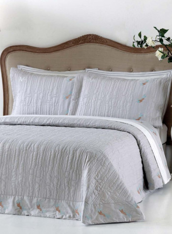 VER1969 Bedspread Set Cotton Grey 240x264cm