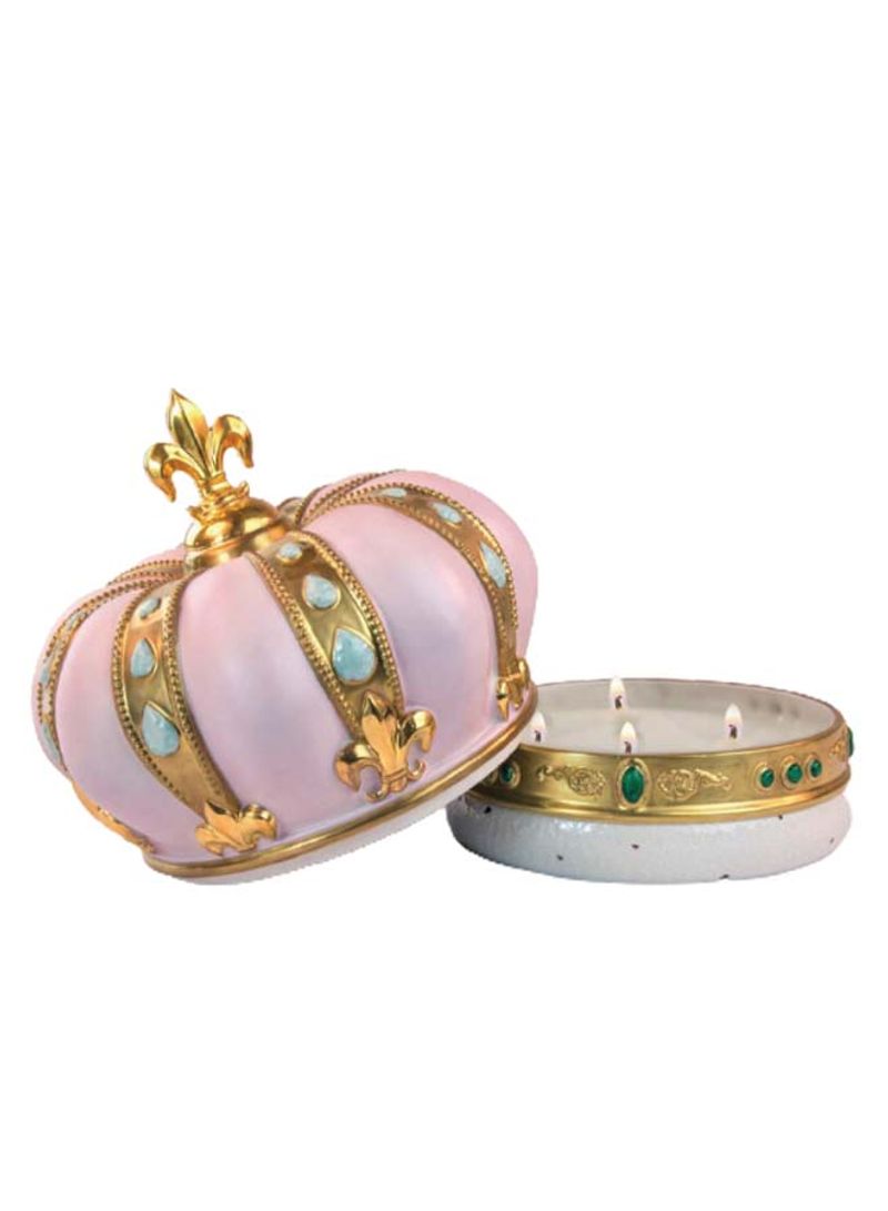Royal Crown Scented Candle Baby Rose/Gold/Blue 26 x 25cm