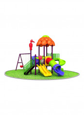 7-In-1 Swings Double Slides Round S-Slide And Tube Slide Set 12008