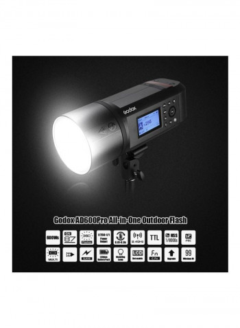 2.4G Wireless Camera Flash Stroke Light 250x125x245millimeter Black