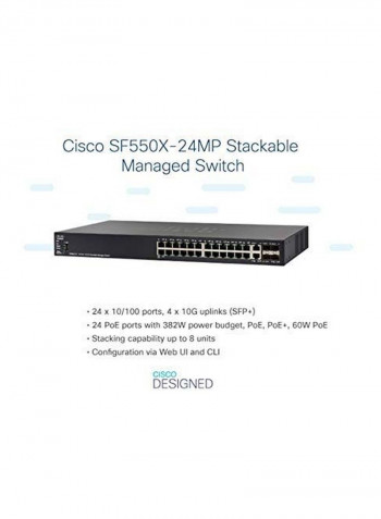 24-Ports Stackable Managed Switch Black