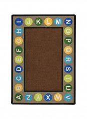 Kid Essentials Early Childhood Alphabet Spots Area Rug Brown/Black 327.66 x 401.32inch
