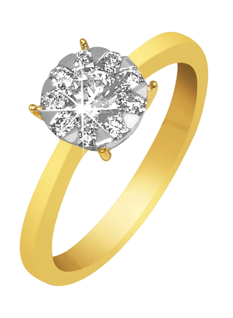 18 Karat Gold 0.55 Carat Diamond Illusion 2CT Look Promise Ring