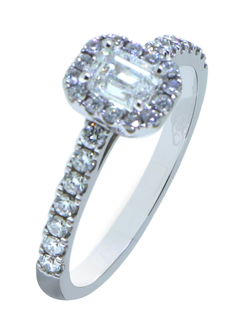 0.82 Ct Emerald Cut Center Diamond Ring