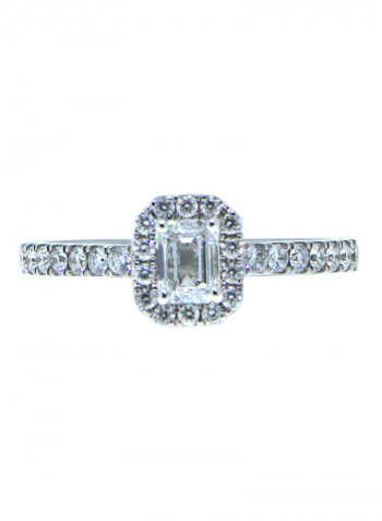 0.82 Ct Emerald Cut Center Diamond Ring