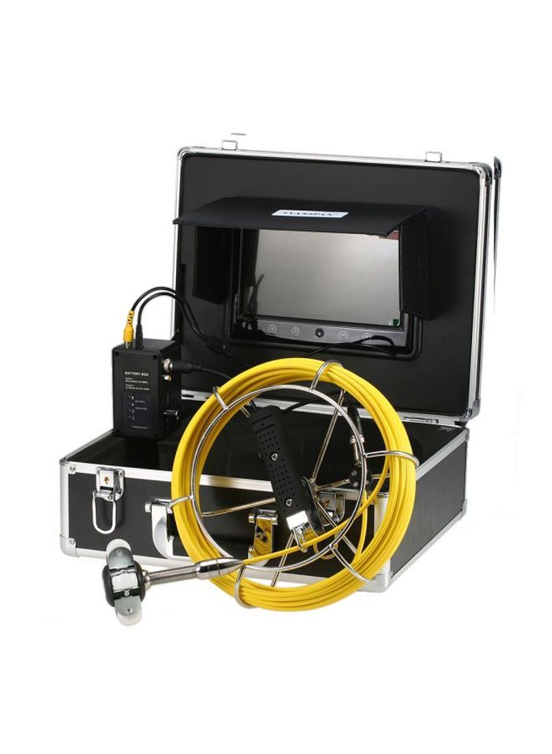 Wireless Pipeline Drain Sewer Industrial Endoscope With Meter Marking Kit Black/Yellow/Silver 40.5x37.5x17.3centimeter