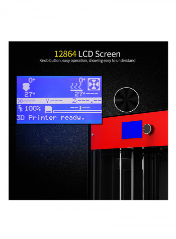 High Precision C5 Desktop 3D Printer With LCD Screen 210 x 210 x 210millimeter Red/Black