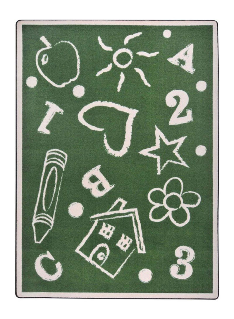 Playful Patterns Kid's Art Children Area Rug Green 327.66 x 401.32centimeter