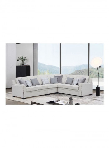 Nashville Corner Sofa With 9-Cushions White