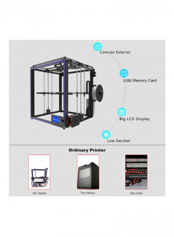 X5S High Precision 3D Printer With DIY Kit Dual Z Axis 330 x 330 x 400millimeter Blue/Black