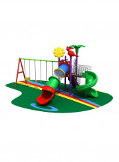 Sunflower Garden Design Swing With Double Slide And Twist Slide 530x 300x 490centimeter