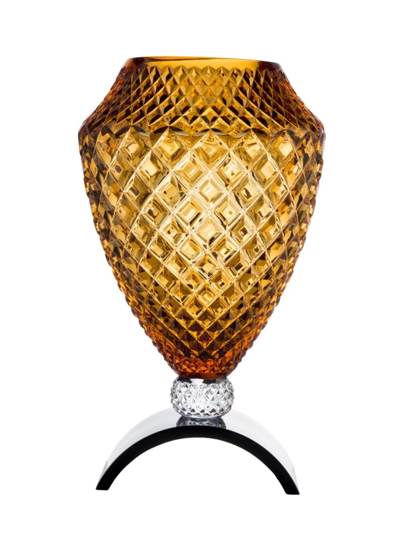 Saturn Abc Cut Decorative Footed Vase Amber 421x245millimeter
