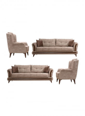 Vega 4-Piece Sofa Set With Storage Brown 226x109x82cm