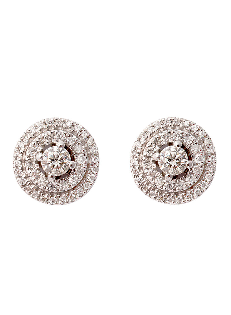 White Gold 0.5 Carat Diamond Embellished Studs Earrings