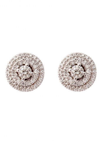 White Gold 0.5 Carat Diamond Embellished Studs Earrings
