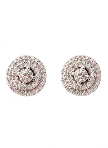 White Gold 0.5 Carat Diamond Embellished Studs Earrings