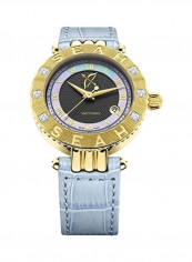 Men's Stone Studded Analog Watch 42YG-A-ALBL-A-SA