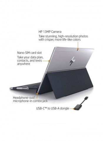 Envy X2 Convertible 2-In-1 Laptop With 12.3-Inch Display, Qualcomm Snapdragon 835 Processor/4GB RAM/128 GB Flash Drive/Qualcomm Adreno 540 GPU Graphics With Stylus Pen Silver