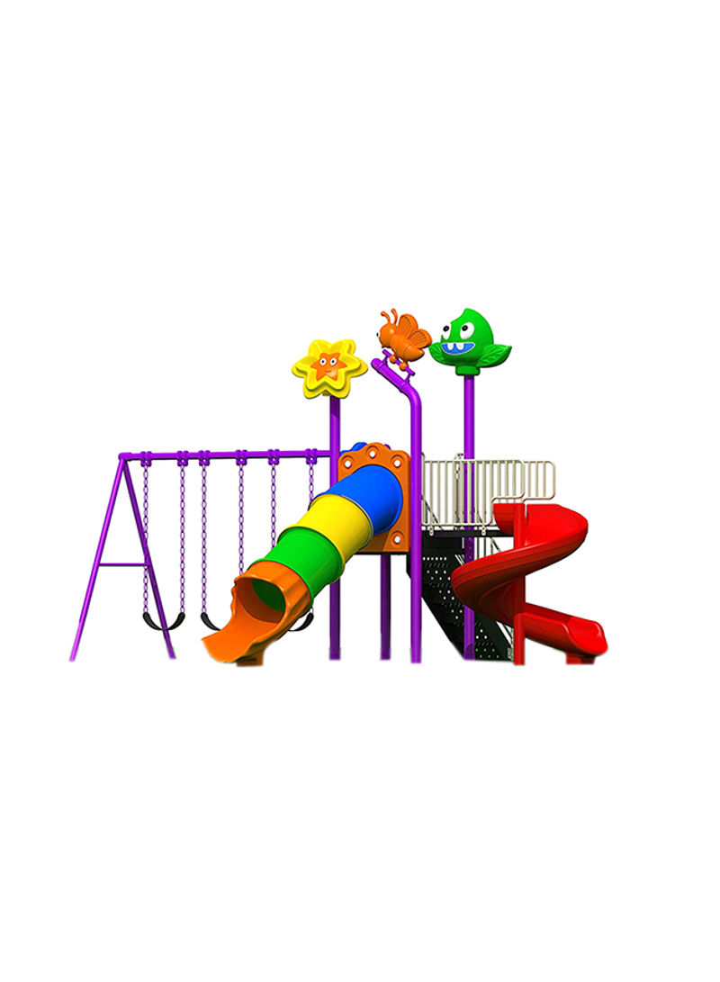 5-In-1 Set With Tube Slide, Round S-Slide And 3 Swing Seat-12009