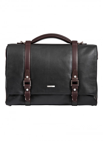 Sage Leather Messenger Bag Dark Brown