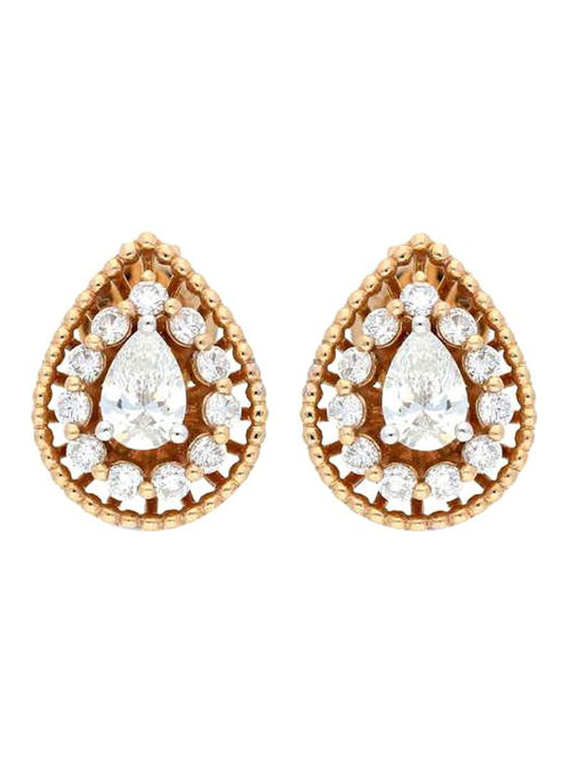 18 Karat Gold 0.64Ct Diamond Studded Stud Earrings