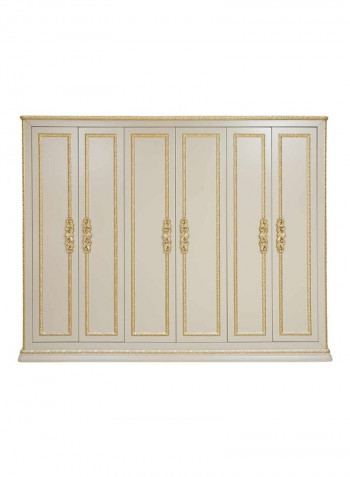 Realspan 6-Door Wardrobe Beige/Gold 277x224x62centimeter