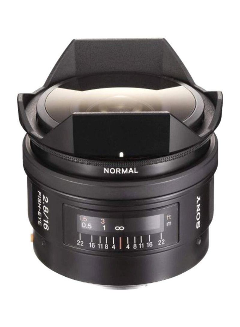 SAL-16F28 16mm f/2.8 Fisheye Lens For Sony Alpha Digital SLR Camera 16mm 16millimeter Black