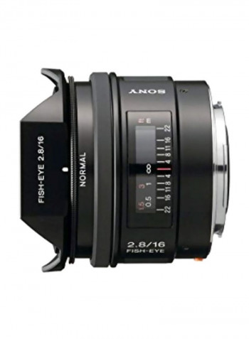 SAL-16F28 16mm f/2.8 Fisheye Lens For Sony Alpha Digital SLR Camera 16mm 16millimeter Black