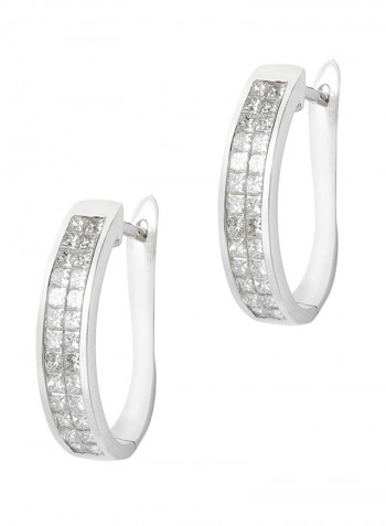 18 Karat White Gold Diamond Earrings