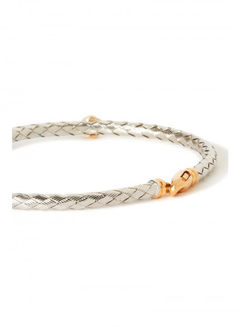 18 Karat White/Yellow Gold Diamond Bangle