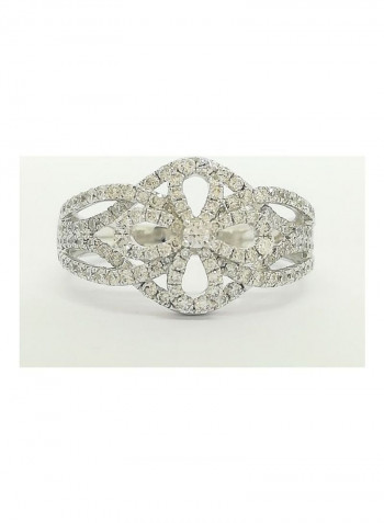 18 Karat White Gold With 0.86 Ct Diamond Ring