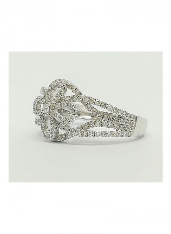 18 Karat White Gold With 0.86 Ct Diamond Ring