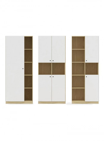 Wooden Storage Cabinet White/Beige 2400x400x2000millimeter