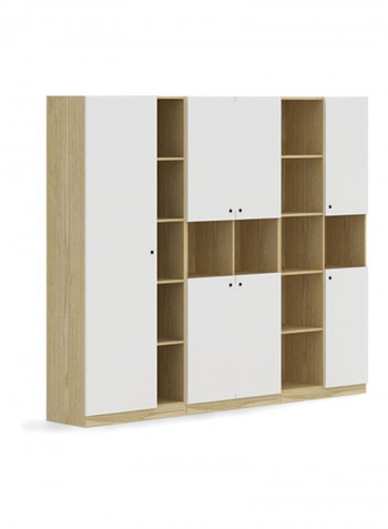 Wooden Storage Cabinet White/Beige 2400x400x2000millimeter