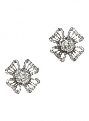 18 Karat White Gold Diamond Earrings
