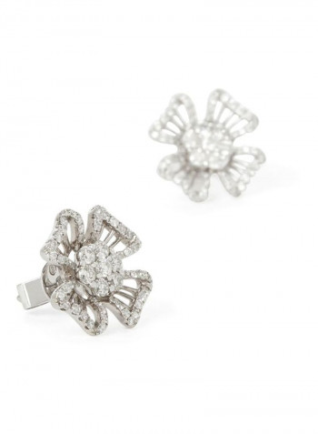 18 Karat White Gold Diamond Earrings