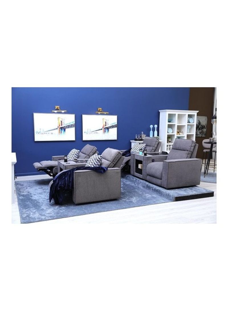 Brixley 2 Seater Recliner With Cup Holder Grey 246x100x95cm