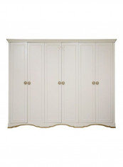 Esterford 6-Door Wardrobe Beige/Gold 275x221x63centimeter