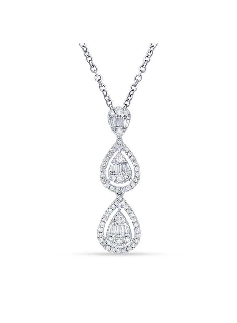 18 Karat White Gold 0.61 Carat Diamond Pendant Necklace