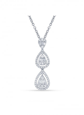 18 Karat White Gold 0.61 Carat Diamond Pendant Necklace