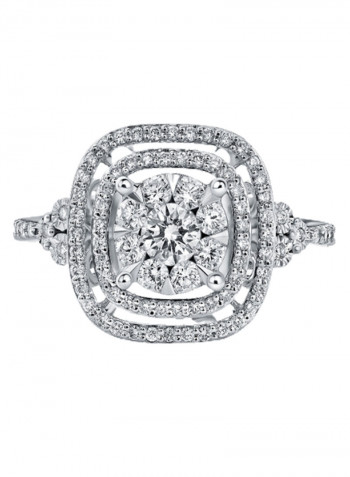 18K White Gold Diamond Studded Ring