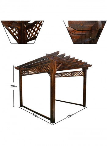 Luxury Patio Wooden Gazebo Brown 320x320x250cm