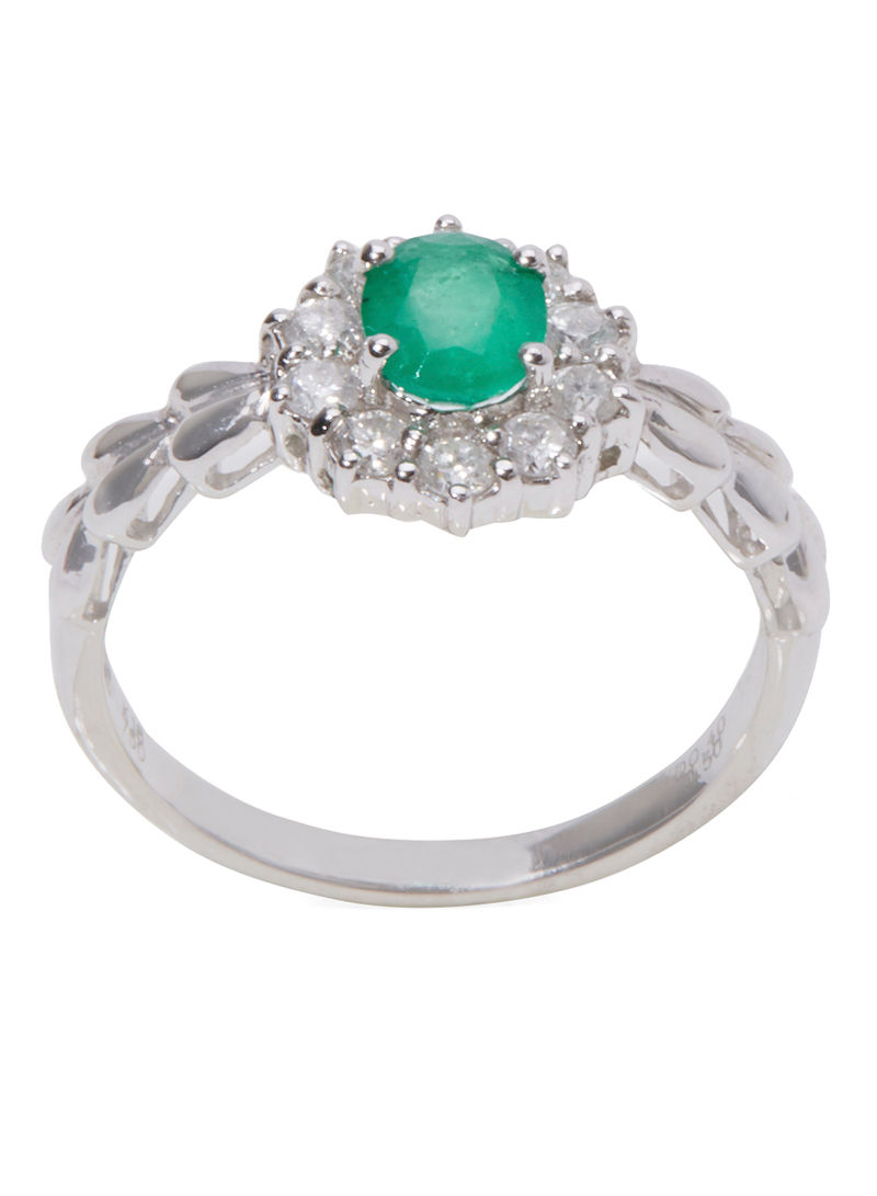 18 Karat Gold 0.41 Ct Emerald Ring